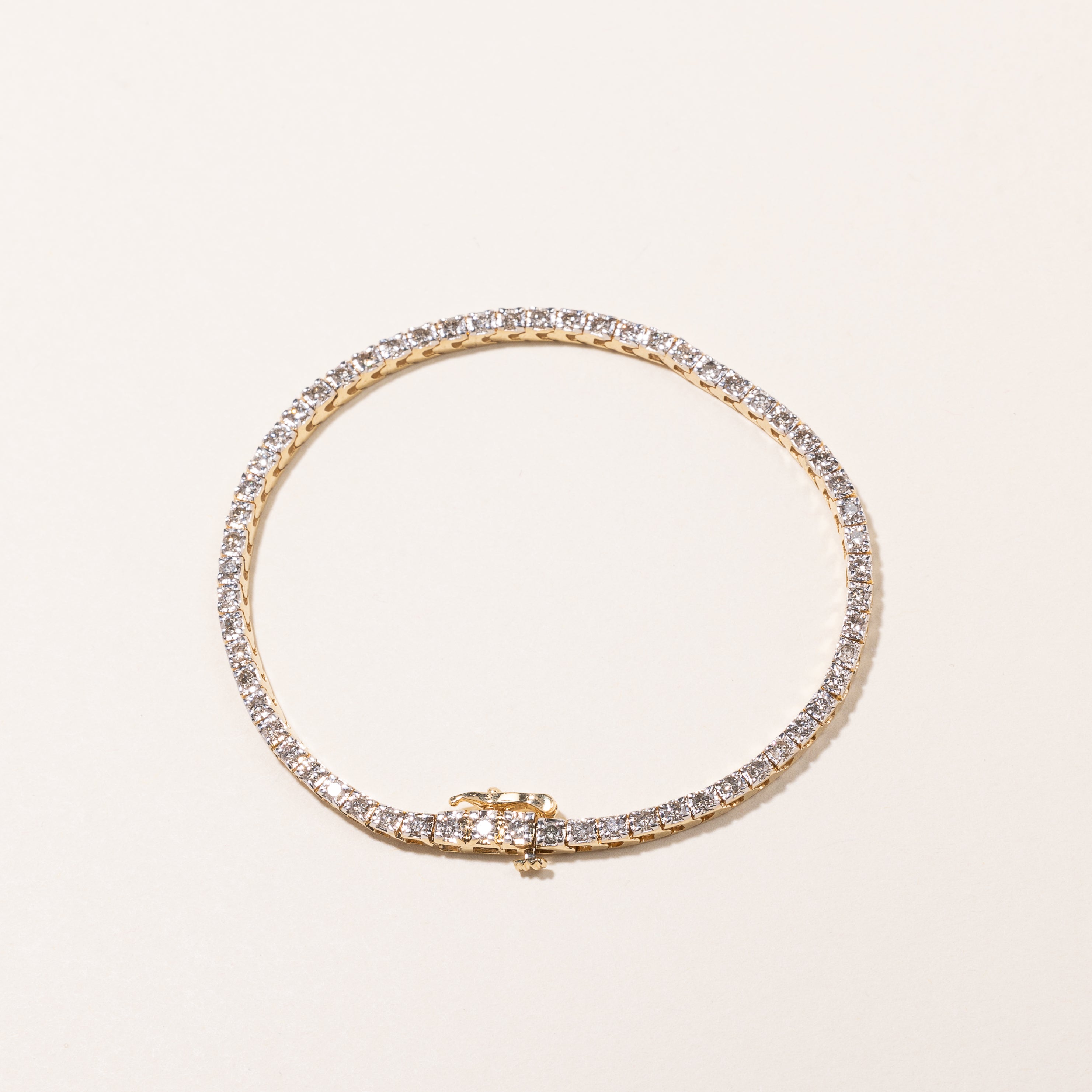 14k Yellow Gold Diamond Tennis Bracelet | 2.00ctw | 7"