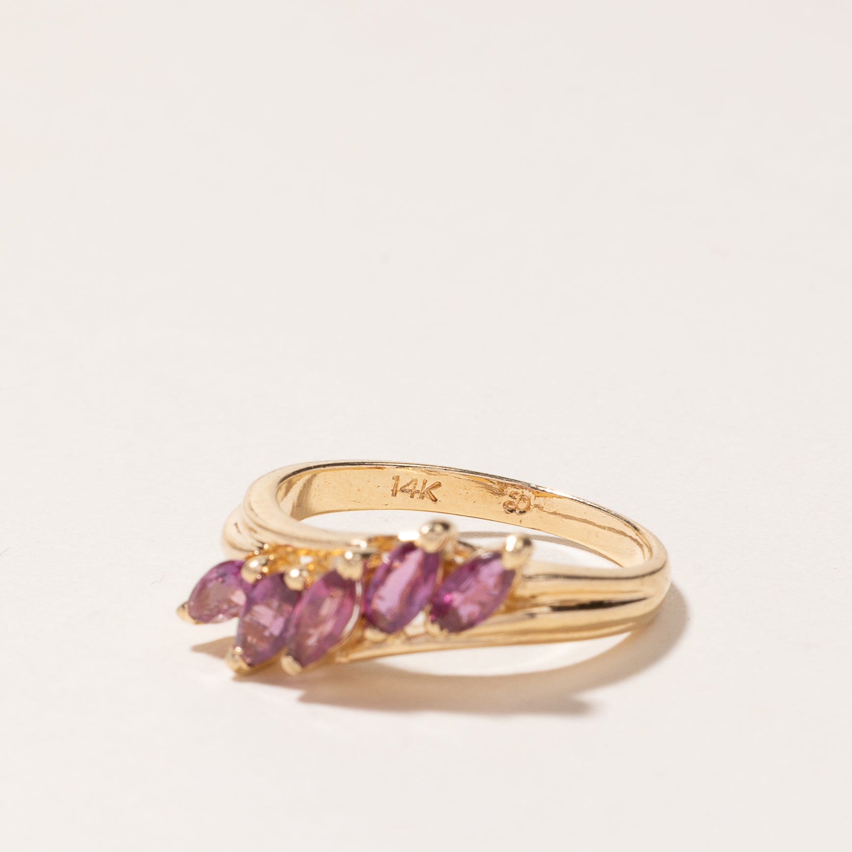 14k Yellow Gold Pink Sapphire Ring | 0.86ctw | SZ 6.25