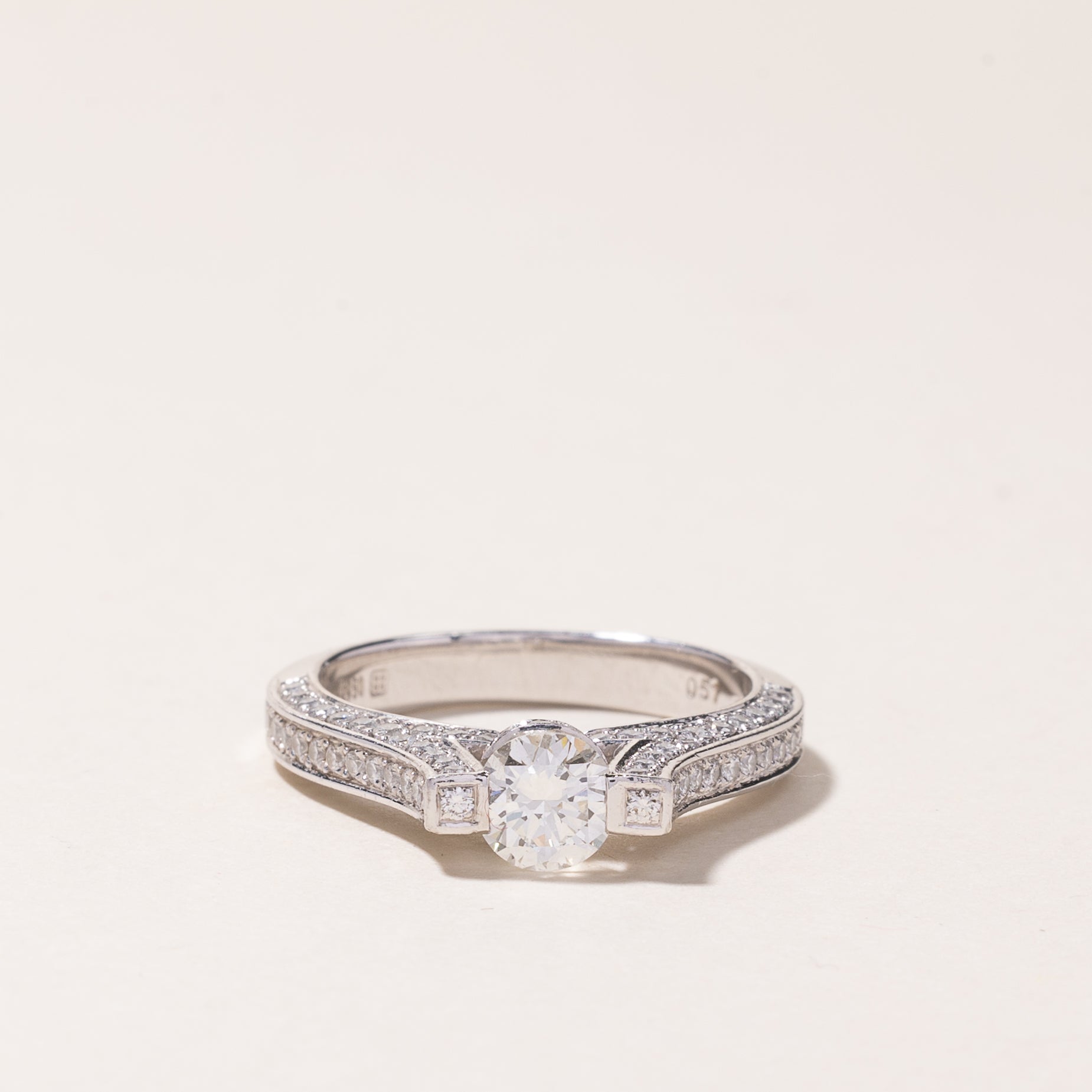 Platinum Diamond Engagement Ring | 0.98ctw | SZ 5.25