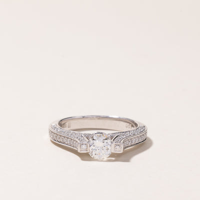 Platinum Diamond Engagement Ring | 0.98ctw | SZ 5.25