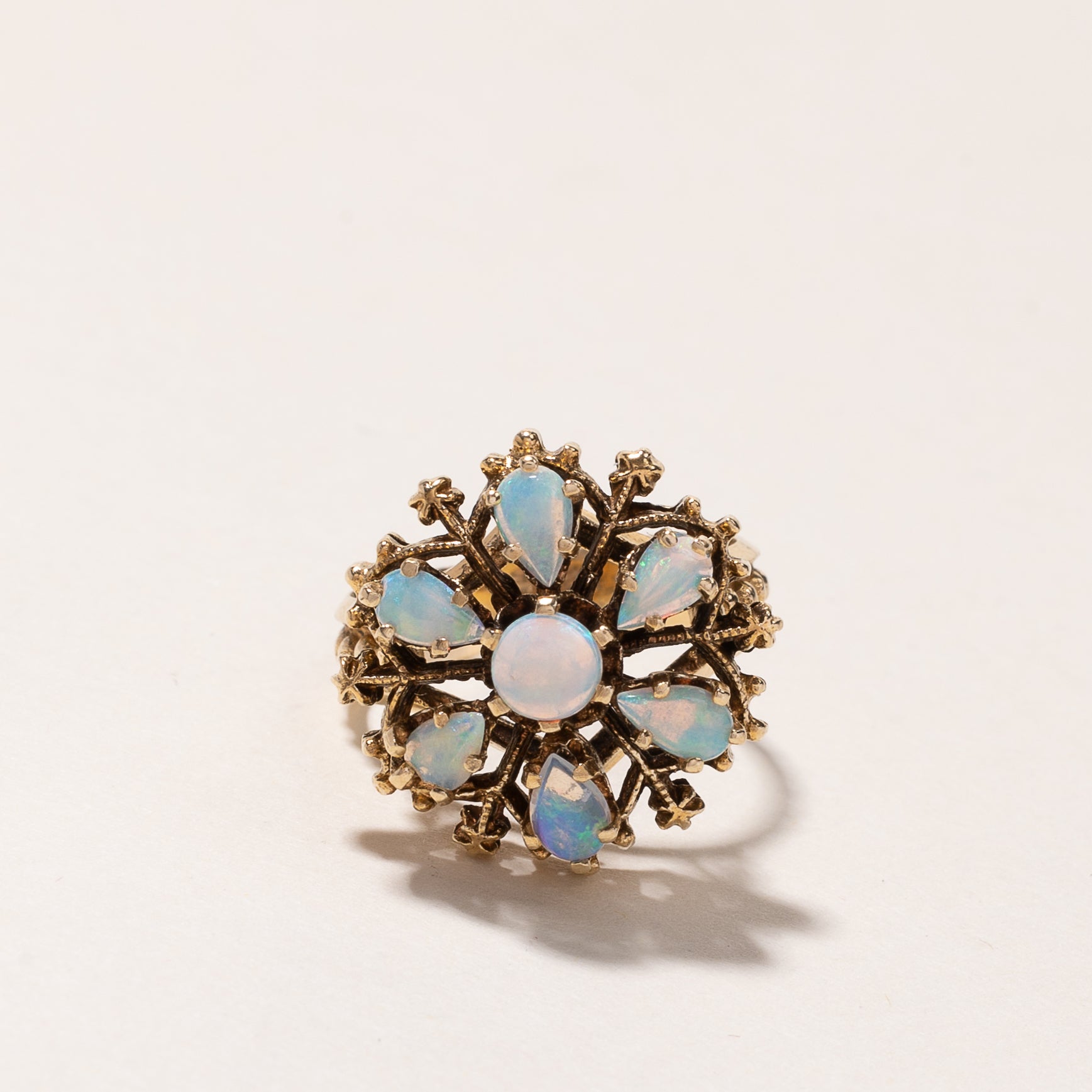 14k Yellow Gold Opal Cocktail Ring | 1.07ctw | SZ 5