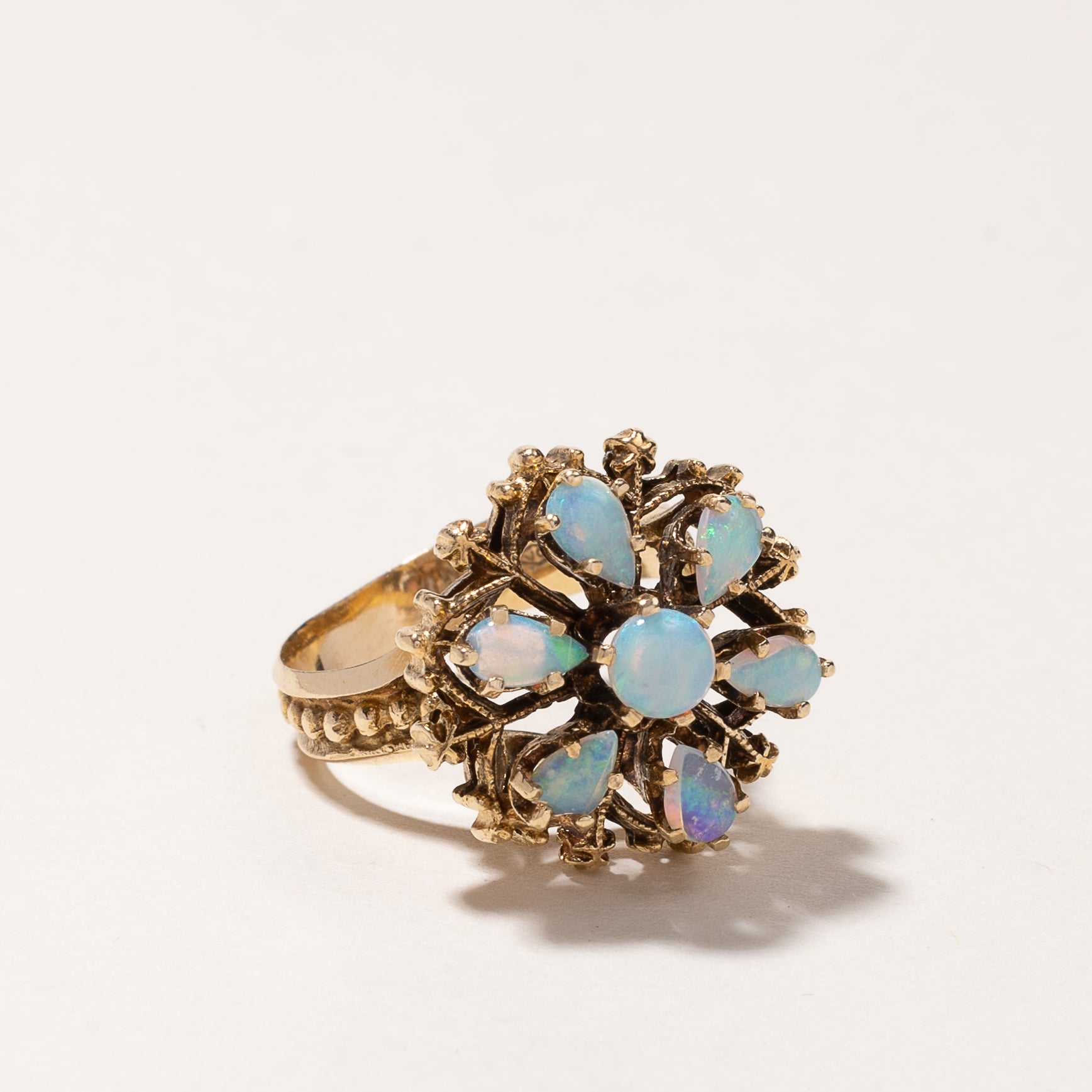 14k Yellow Gold Opal Cocktail Ring | 1.07ctw | SZ 5