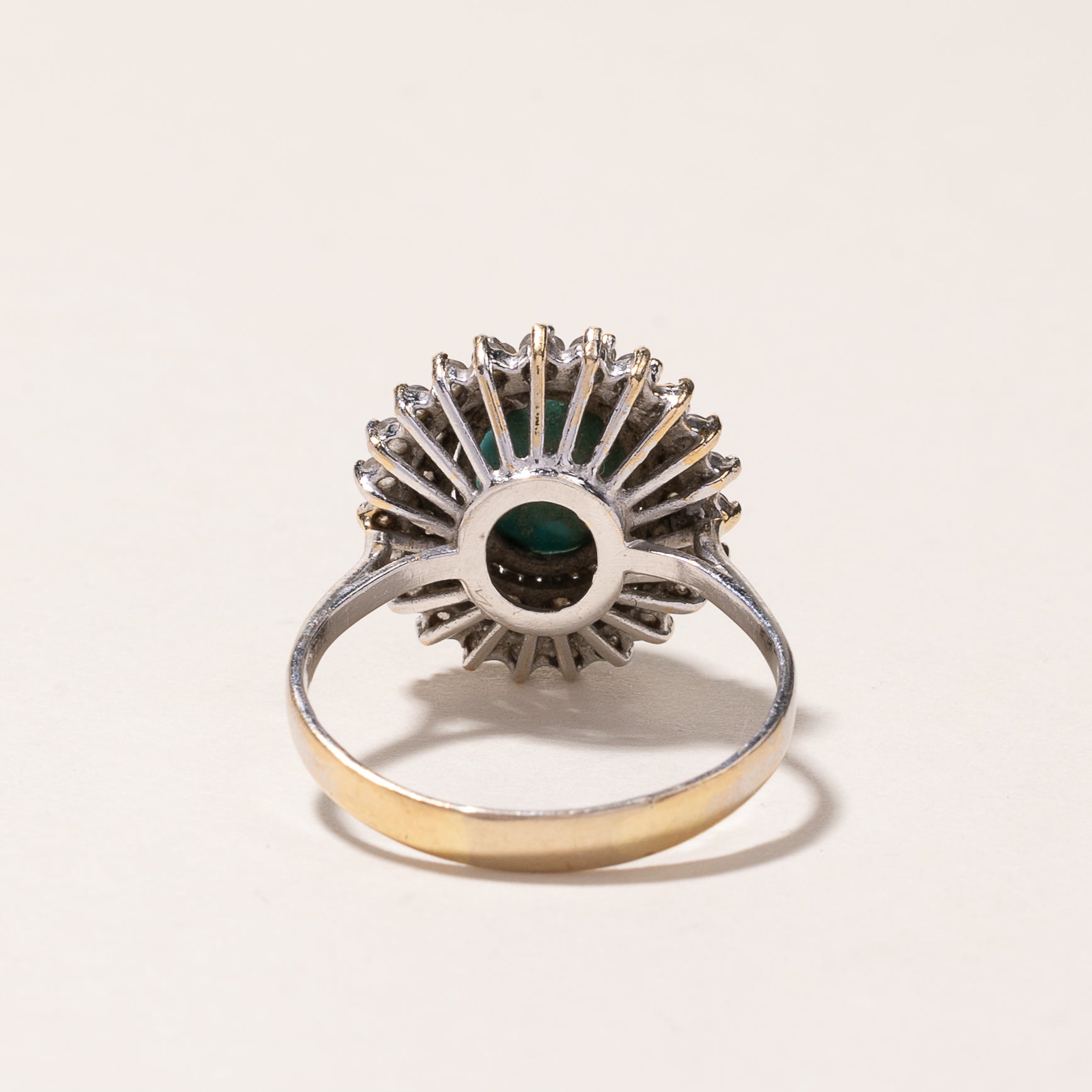 Bague en or blanc 18 carats, turquoise et diamants | 2,74 ct, 0,54 ct au total | Taille 7,25 