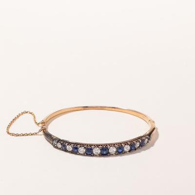 14k Yellow Gold Sapphire & Diamond Bracelet | 1.73ctw, 1.74ctw | 7