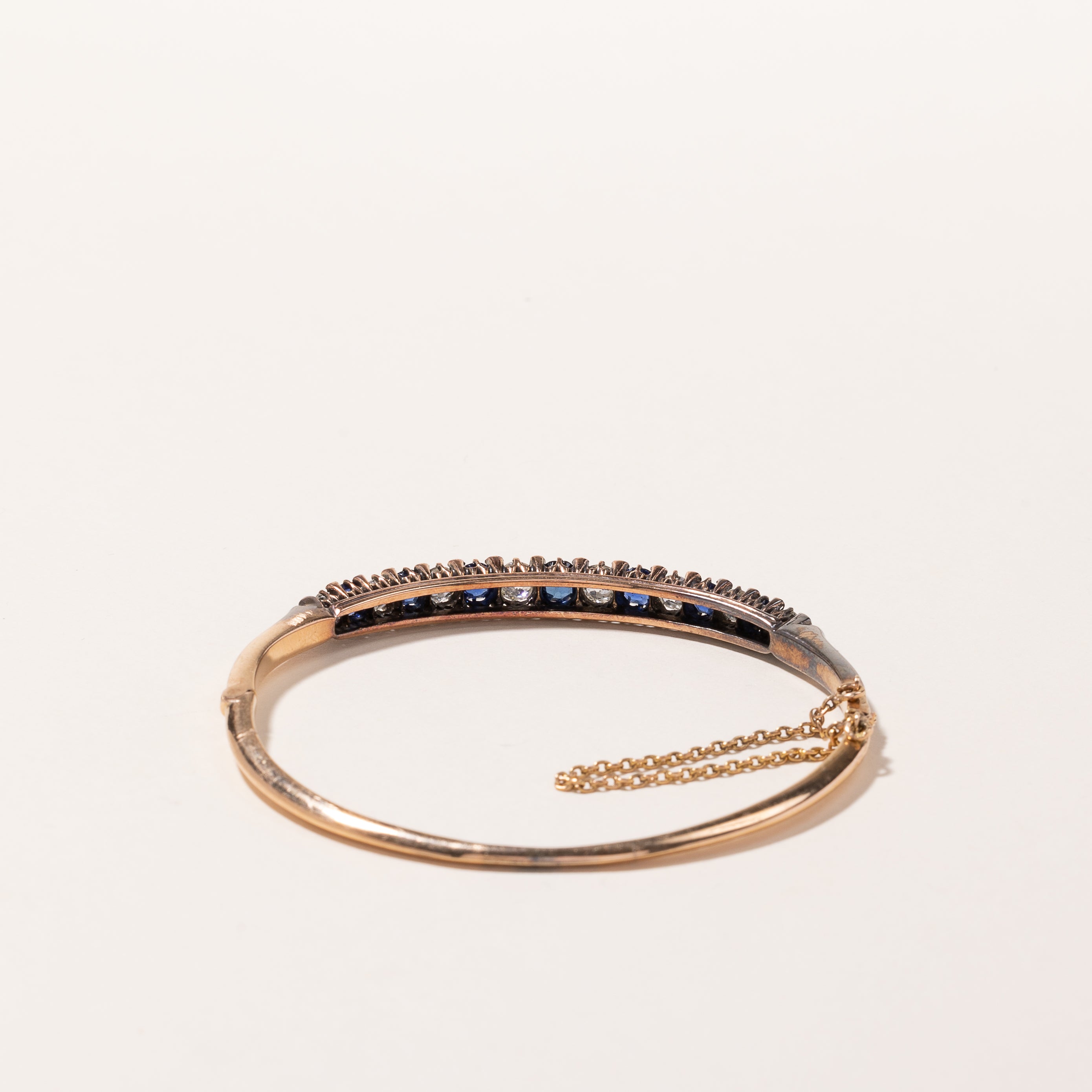 14k Yellow Gold Sapphire & Diamond Bracelet | 1.73ctw, 1.74ctw | 7"
