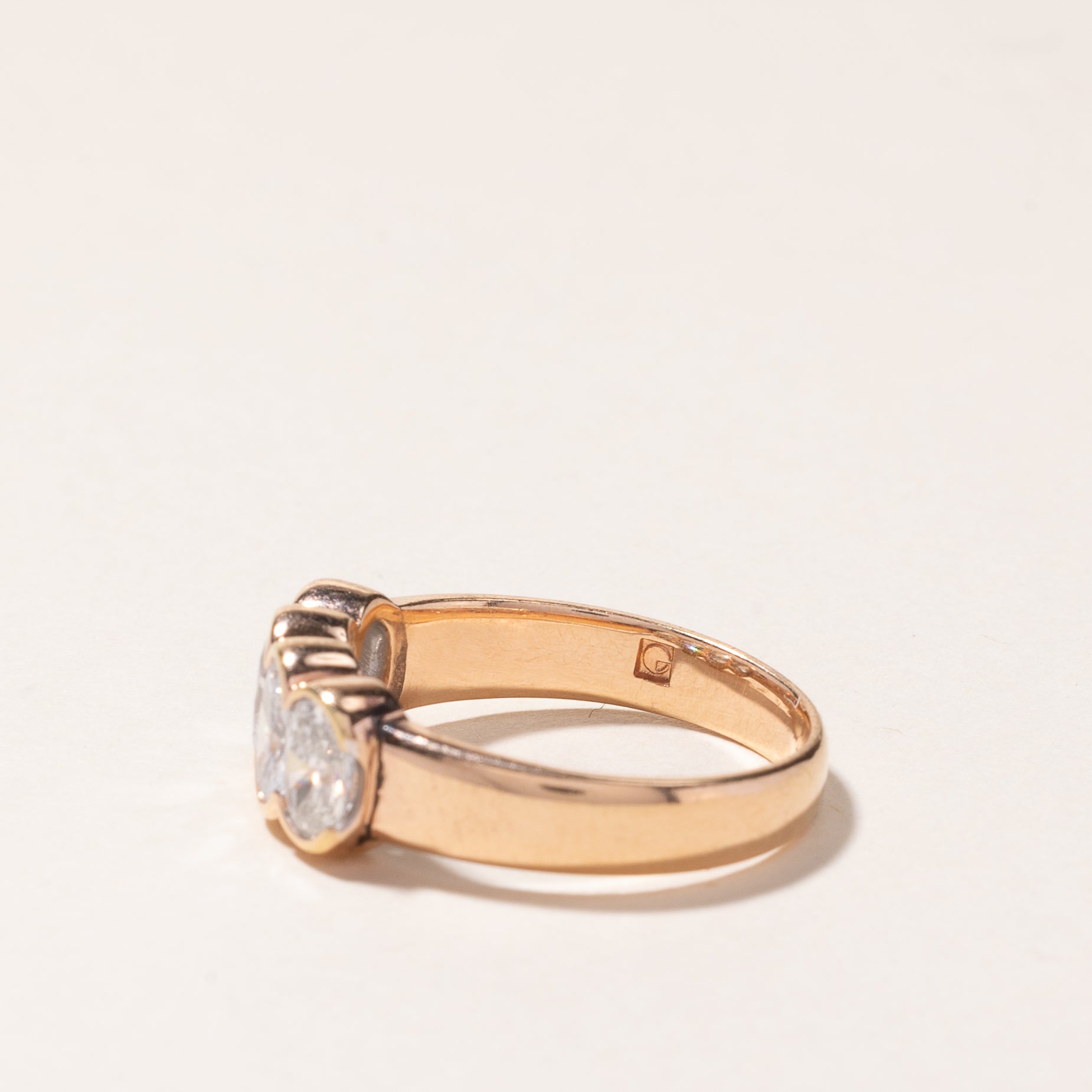 18k Rose Gold Four Stone Oval Cut Diamond Ring | 1.00ctw | SZ 5.5