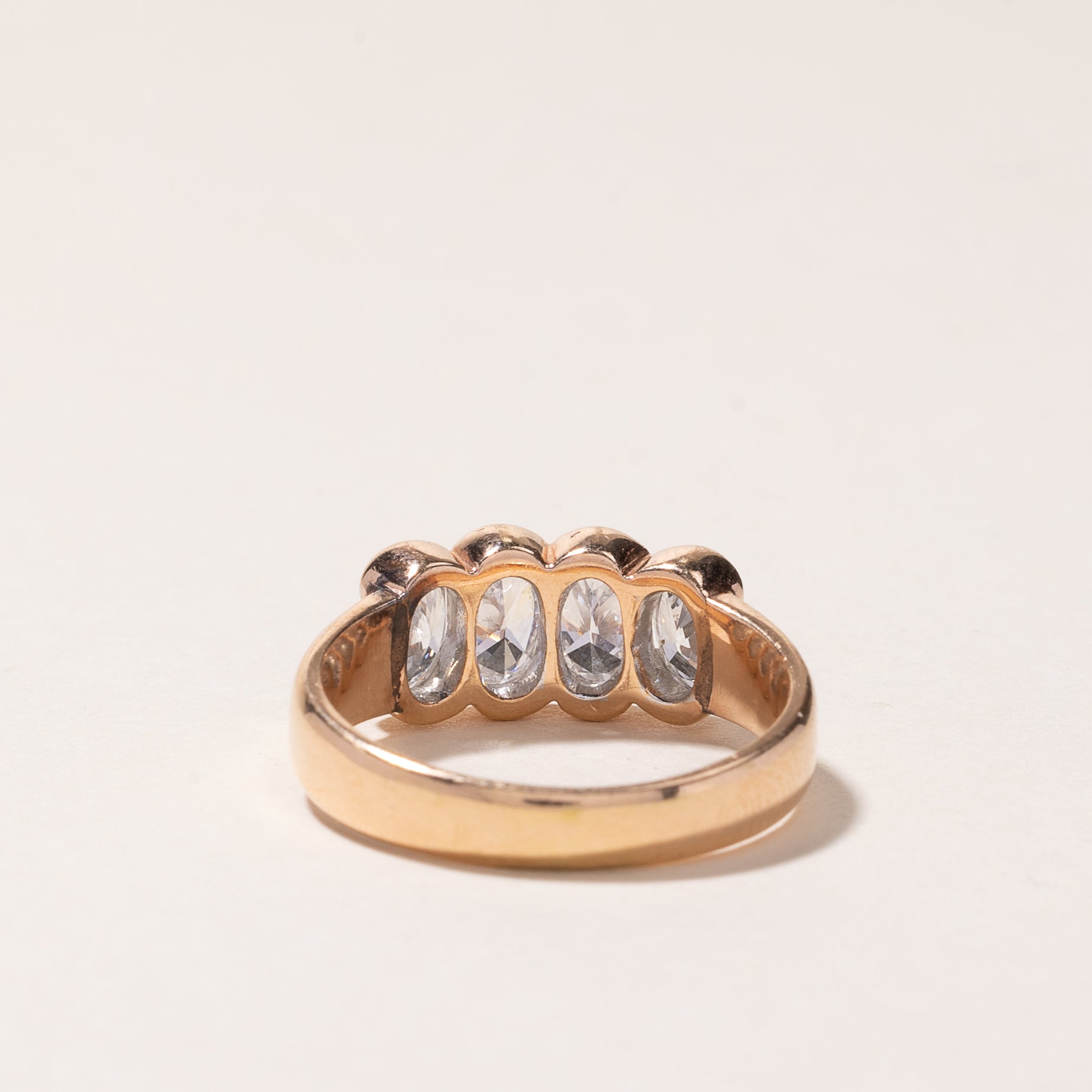 18k Rose Gold Four Stone Oval Cut Diamond Ring | 1.00ctw | SZ 5.5