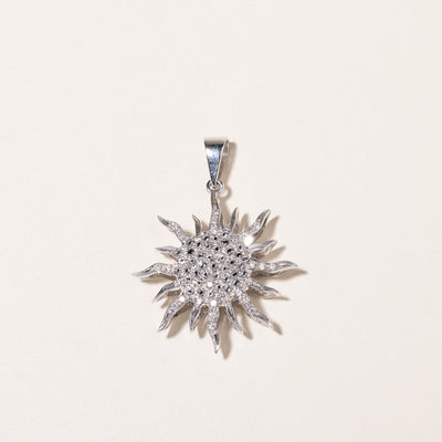 18k White Gold Diamond Sun Pendant | 0.54ctw