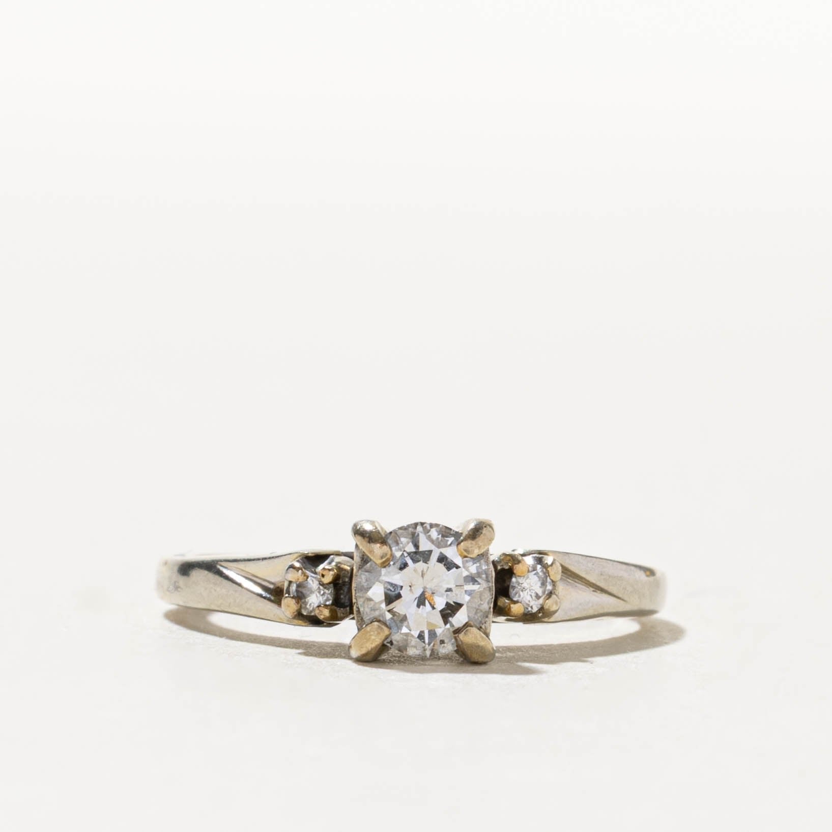 14k White Gold Prong Set Diamond Engagement Ring | 0.48ctw | SZ 6.25