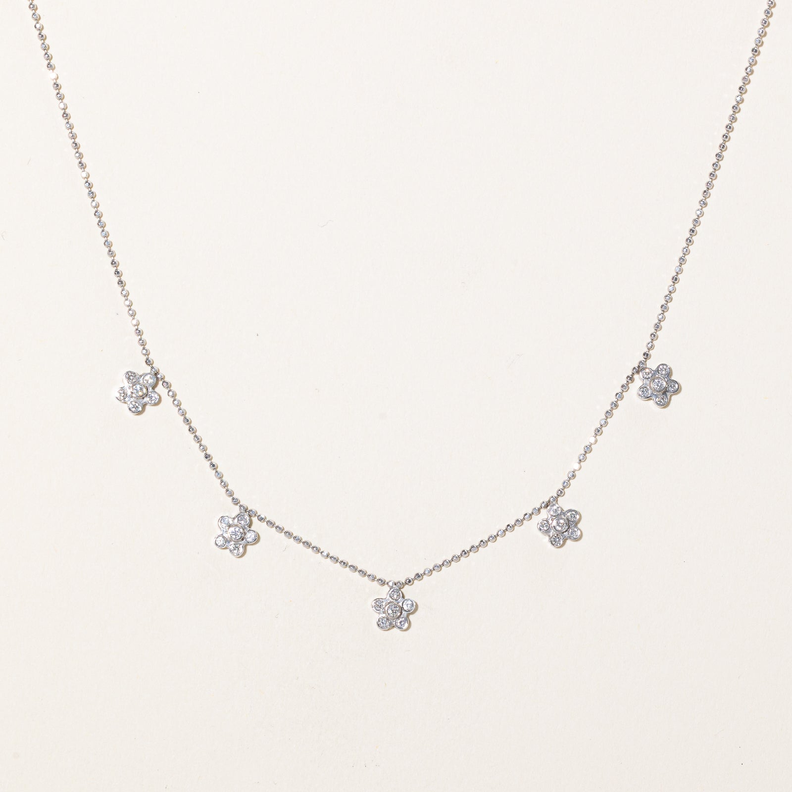 Diamond Flower Necklace | 0.35ctw | 17"