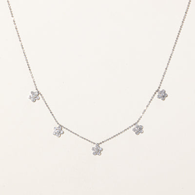 Diamond Flower Necklace | 0.35ctw | 17