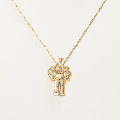 18K Diamond Elephant Moving Pendant Necklace | 0.06ctw | 29