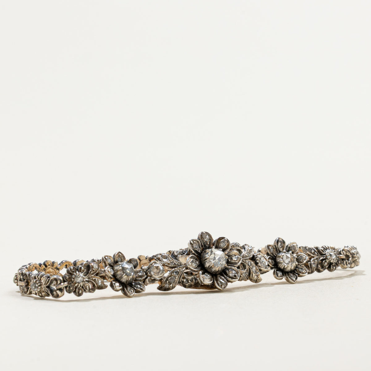 Antique Rose Cut Diamond Floral Bracelet | 0.40ctw