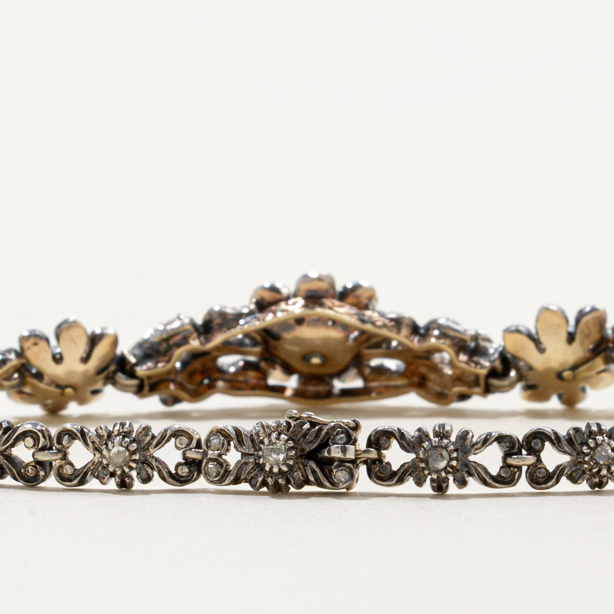 Antique Rose Cut Diamond Floral Bracelet | 0.40ctw