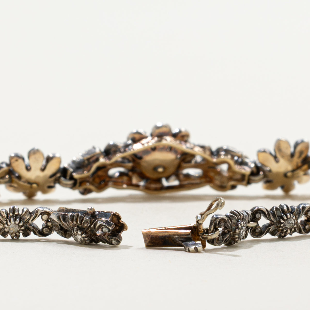 Antique Rose Cut Diamond Floral Bracelet | 0.40ctw