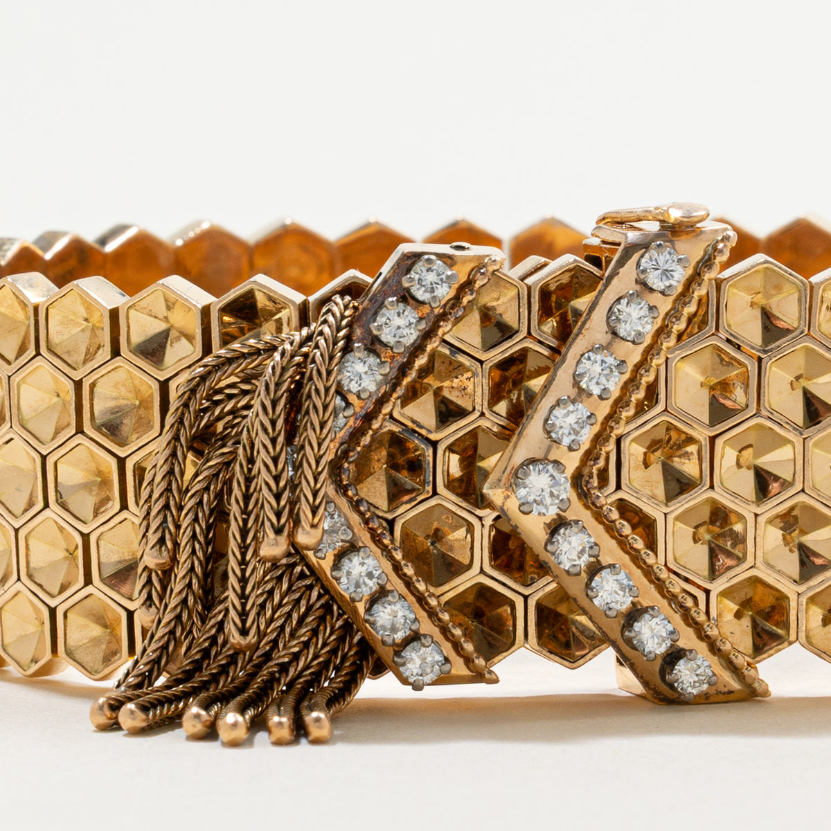 Vintage French Honeycomb Diamond Bracelet | 0.54ctw