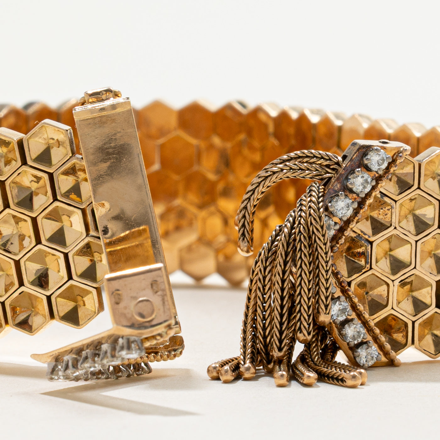 Vintage French Honeycomb Diamond Bracelet | 0.54ctw