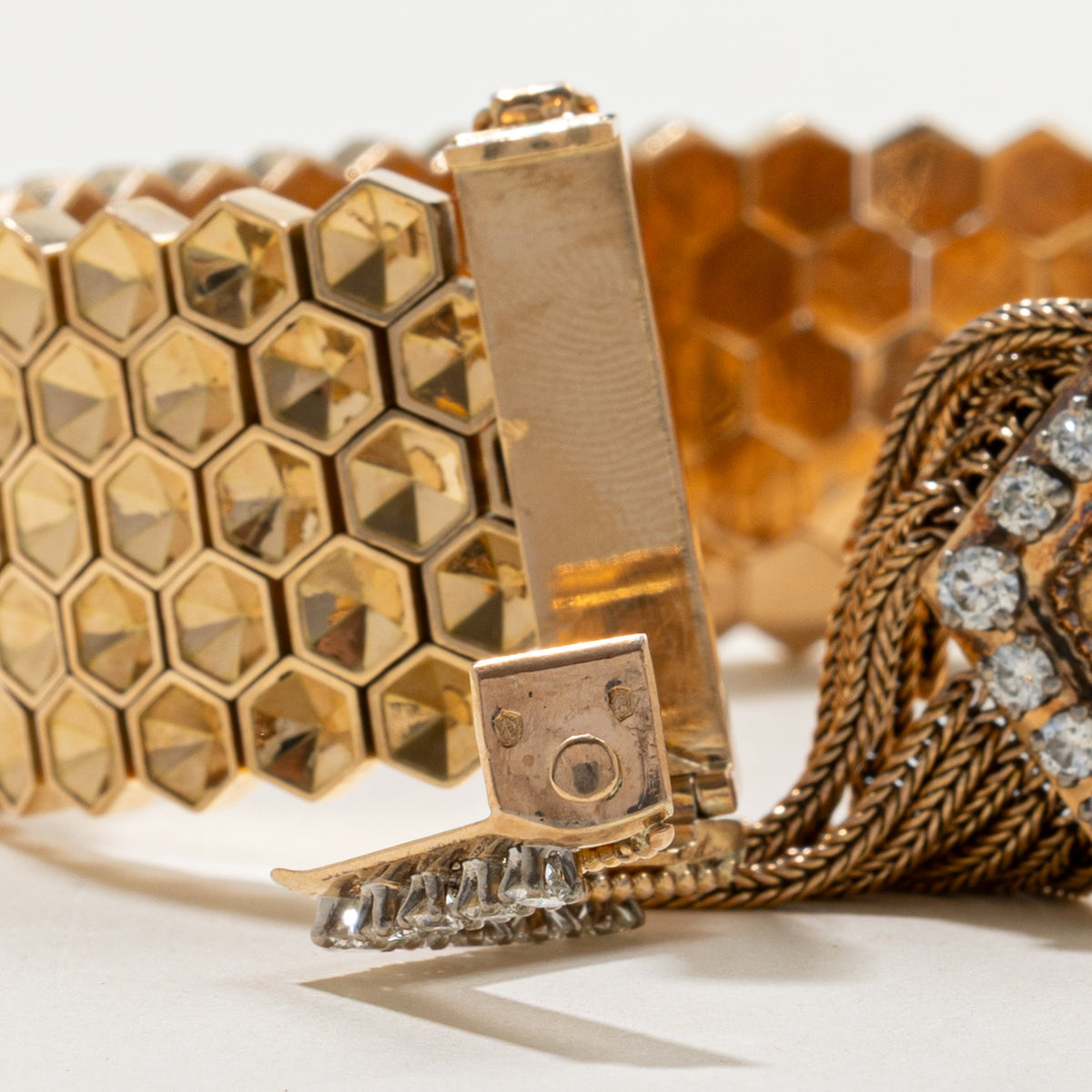Vintage French Honeycomb Diamond Bracelet | 0.54ctw
