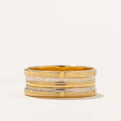 18k Two Tone Gold Band | 7.00mm | SZ 7.5