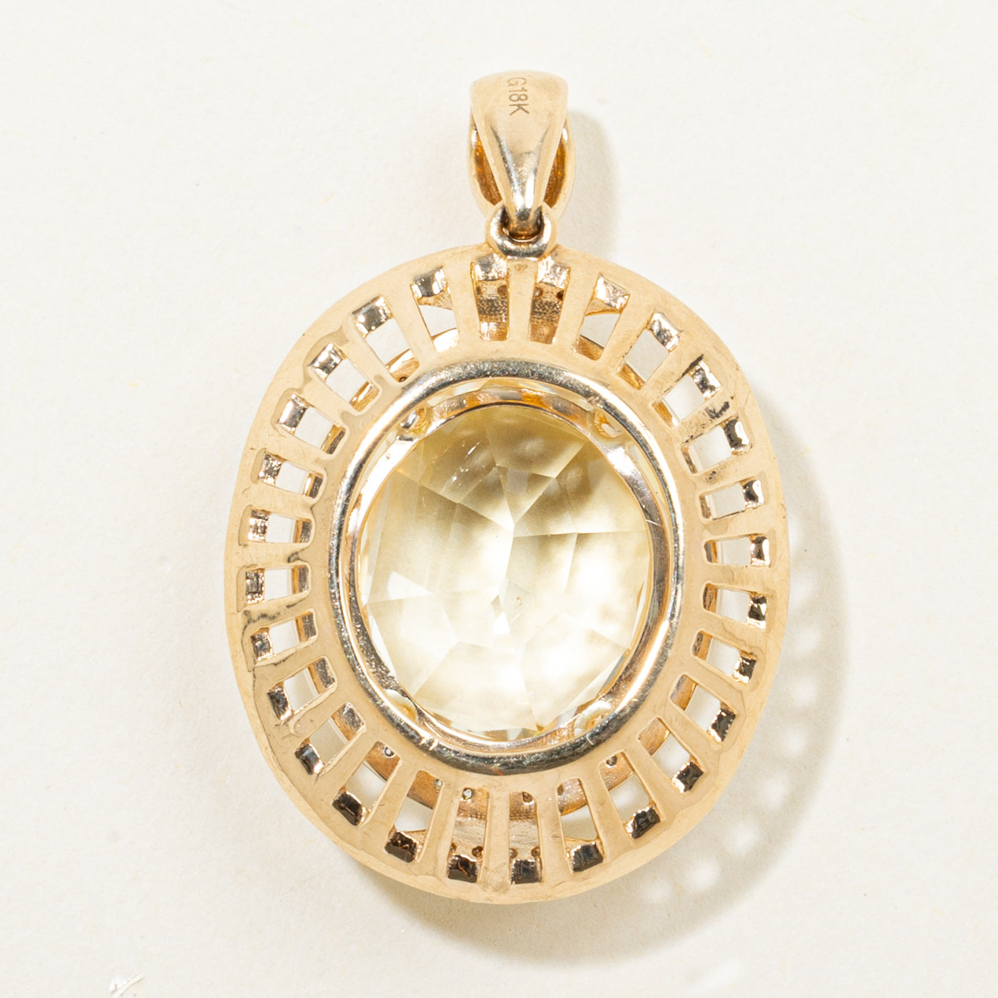 GIA Unheated Ceylon Yellow Sapphire & Diamond Pendant | GIA 12.77ct, 0.37ctw