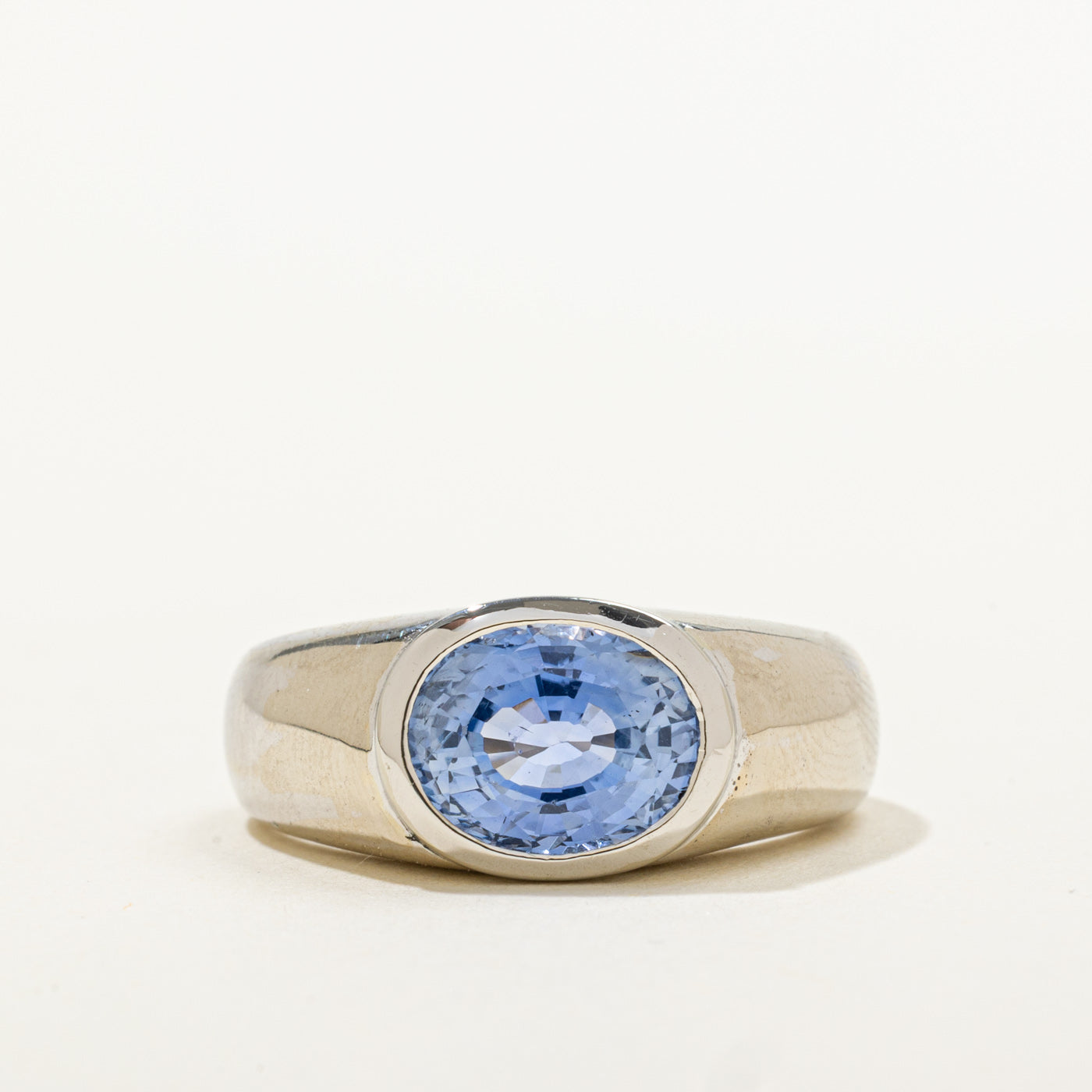 Bezel Set East West Unheated Sapphire Ring | 3.30ct | SZ 8.25