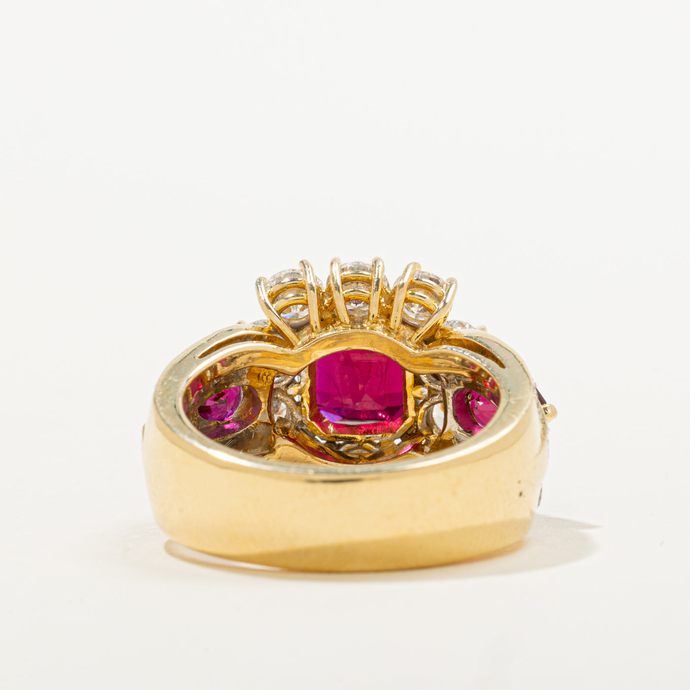GIA Ruby & Diamond Cocktail Ring | GIA 3.76ct, 0.90ctw, 2.28ctw | Sz 6