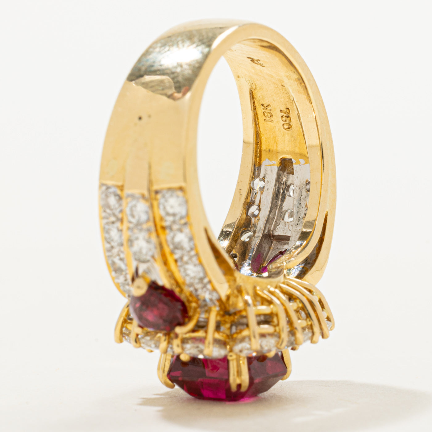GIA Ruby & Diamond Cocktail Ring | GIA 3.76ct, 0.90ctw, 2.28ctw | Sz 6