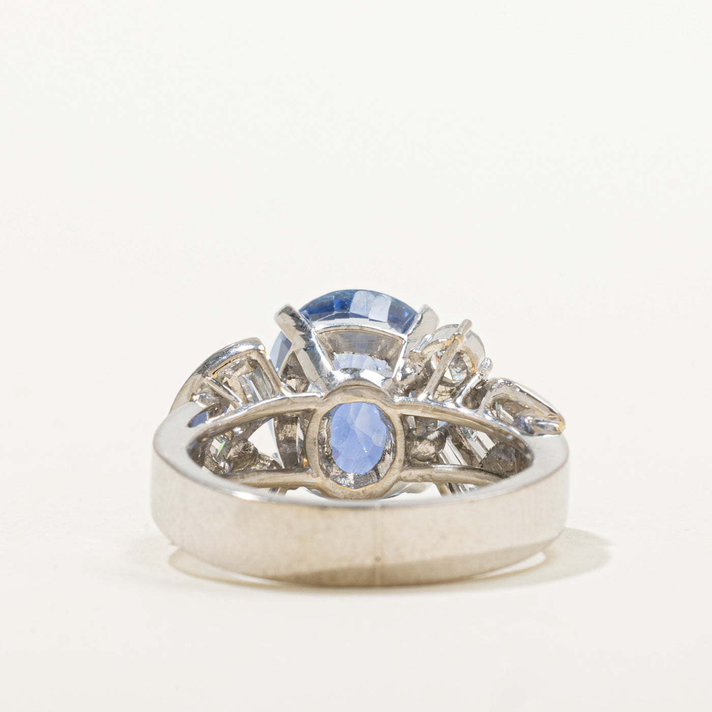 GIA Unheated Ceylon Sapphire & Diamond Ring | GIA 5.49ct, 0.91ctw | Sz 5