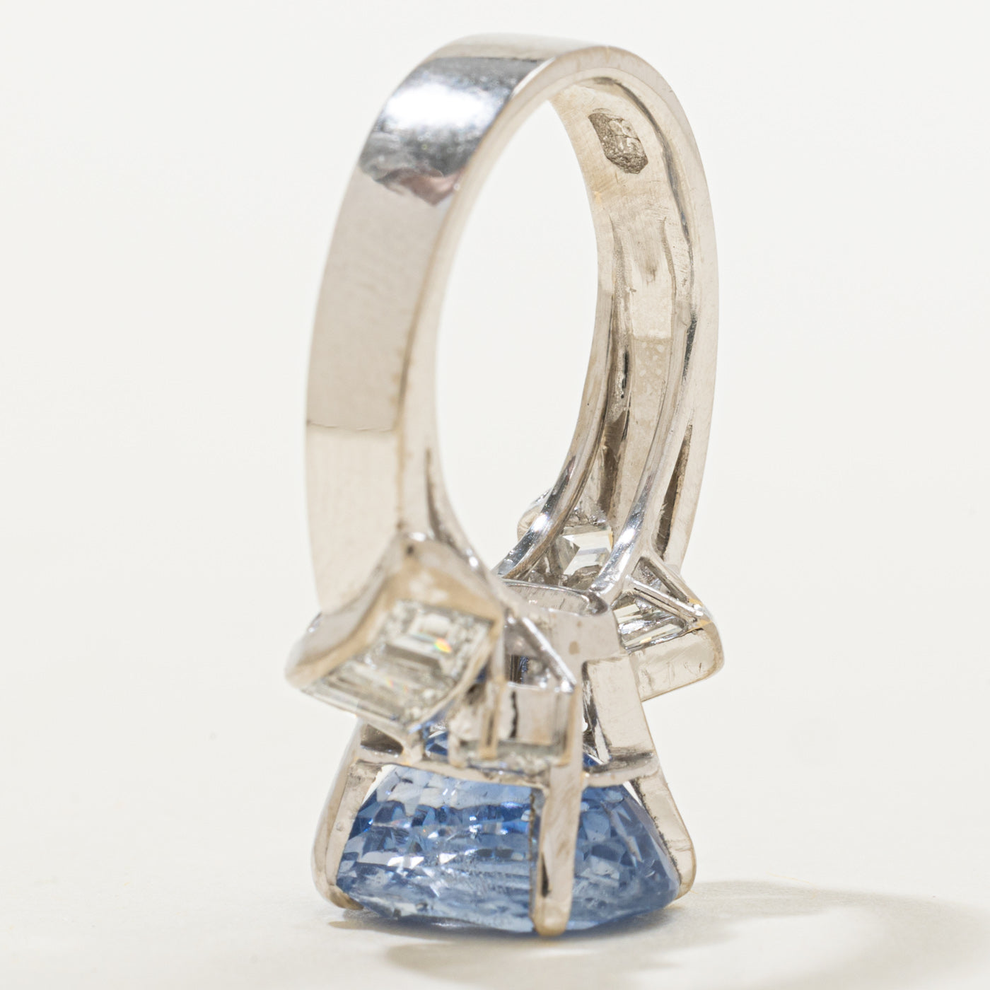 GIA Unheated Ceylon Sapphire & Diamond Ring | GIA 5.49ct, 0.91ctw | Sz 5