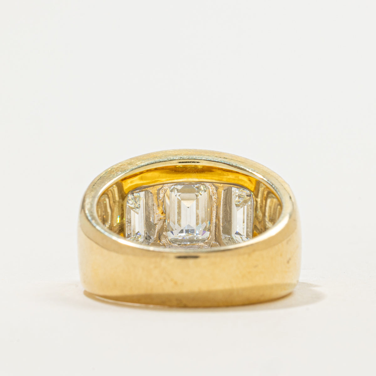 Vintage Three Stone Emerald Cut Diamond Ring | 3ctw VS1 H/I VG | Sz 6.25