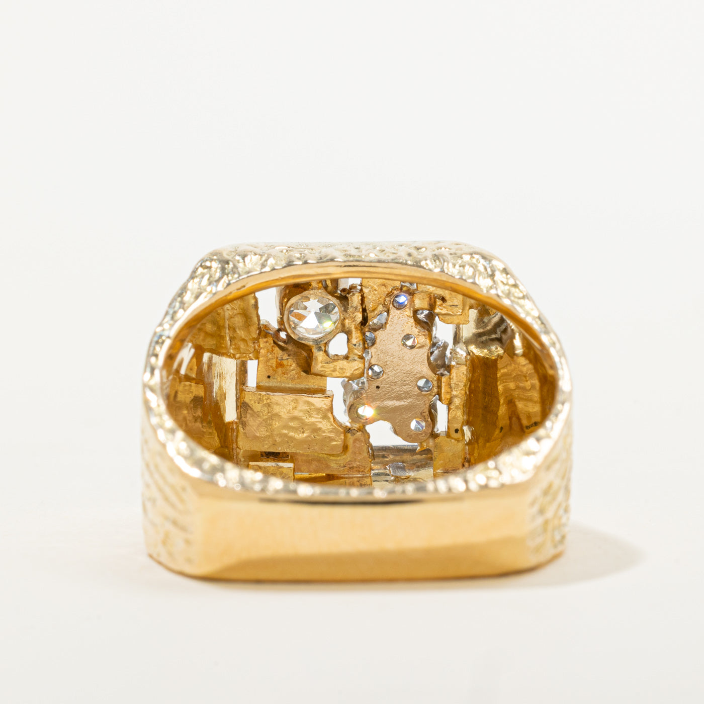 Vintage 'Cavelti' Diamond Cluster Signet Ring | 0.40ct VS2 G/H, 0.38ctw | SZ 13.25