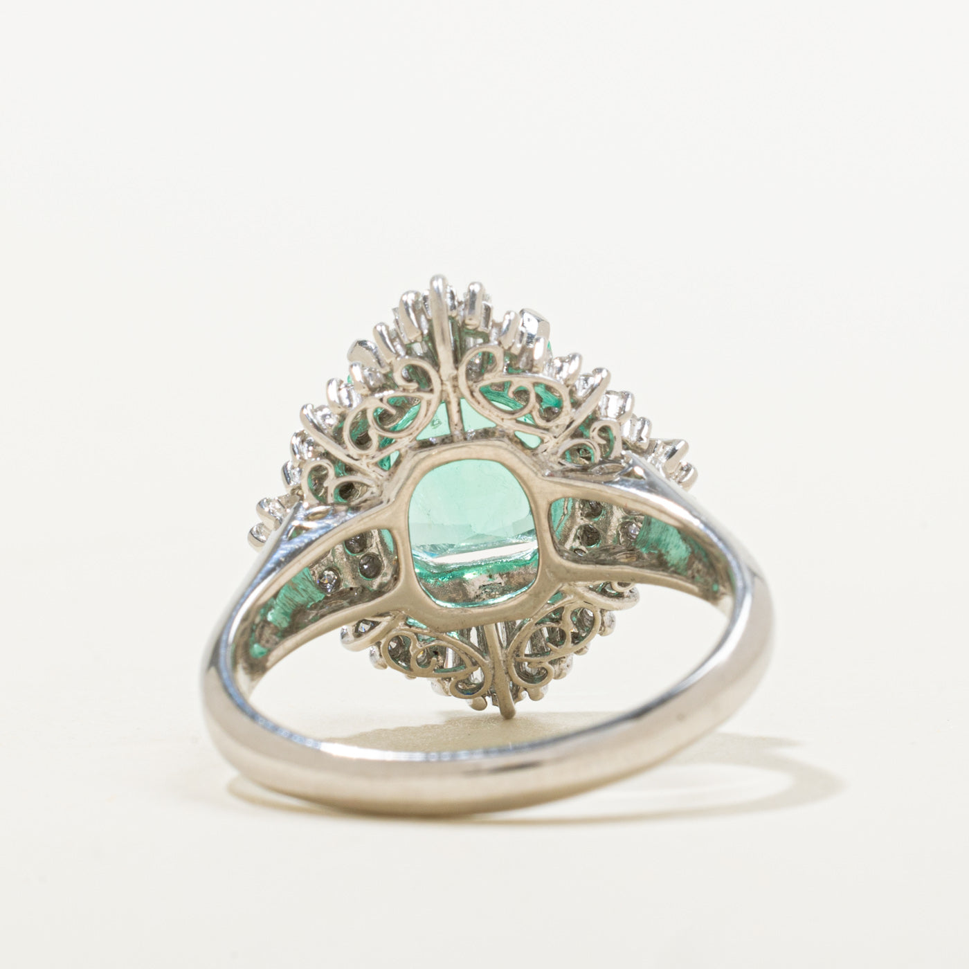 Platinum Colombian Emerald & Diamond Ring | 2.66ct, 0.59ctw | Sz 7.25