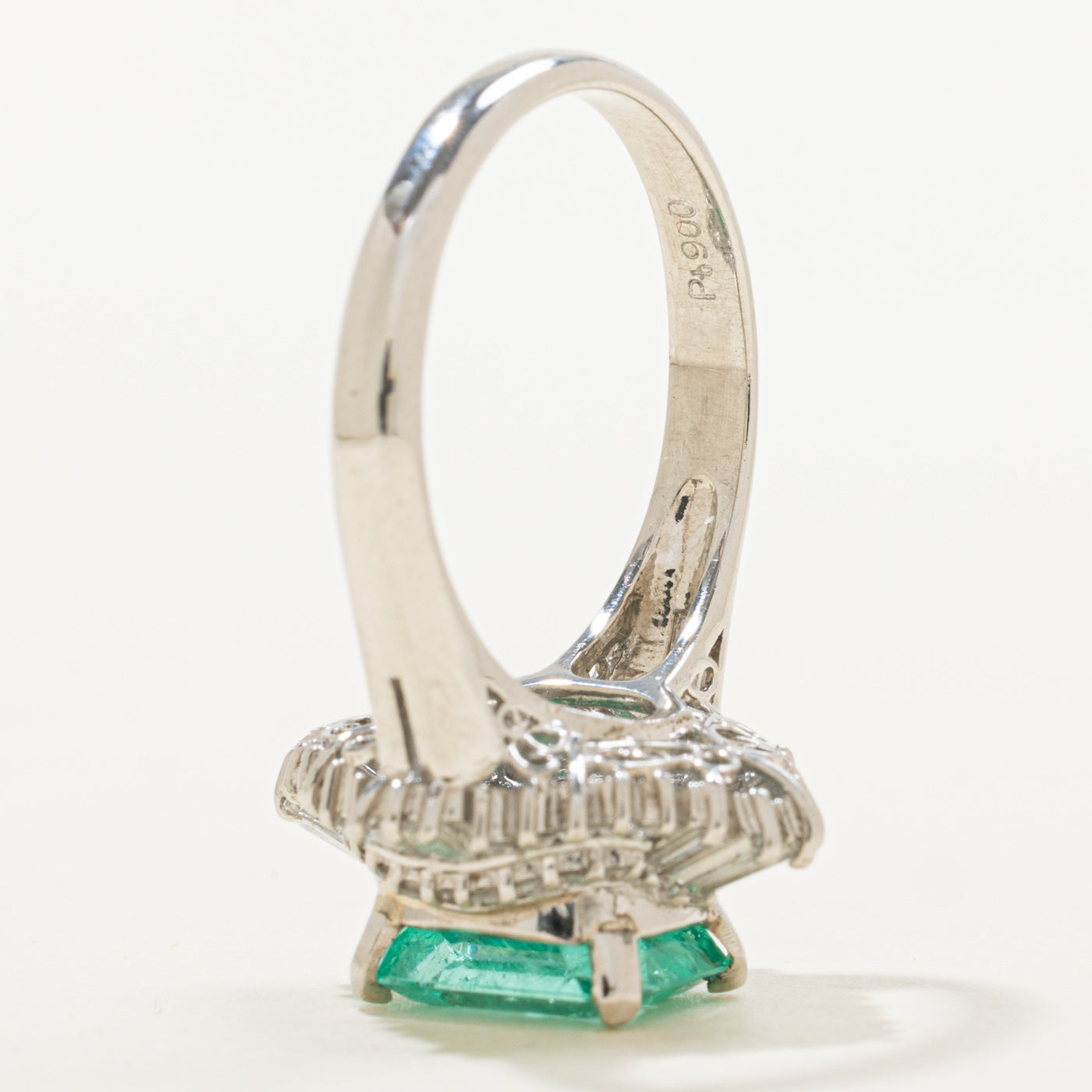 Platinum Colombian Emerald & Diamond Ring | 2.66ct, 0.59ctw | Sz 7.25