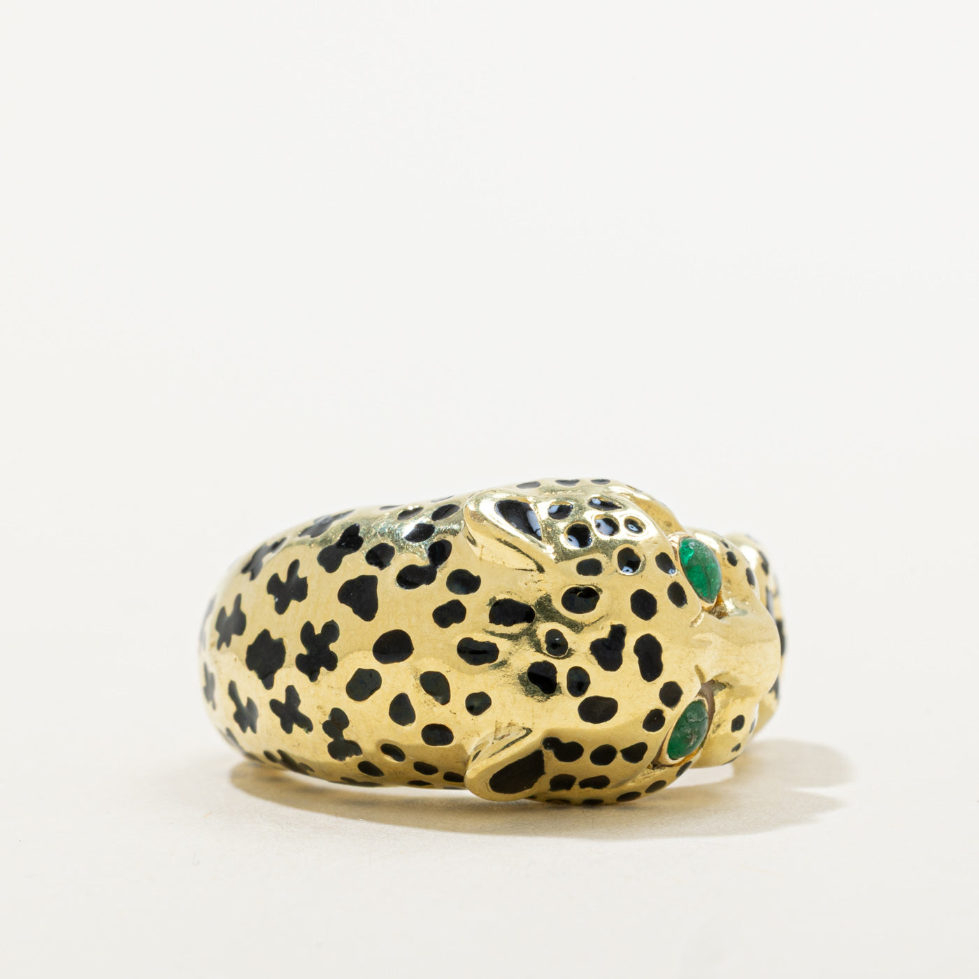 Vintage 'David Webb' Leopard Looped Tail Ring | 0.10ctw | SZ 7