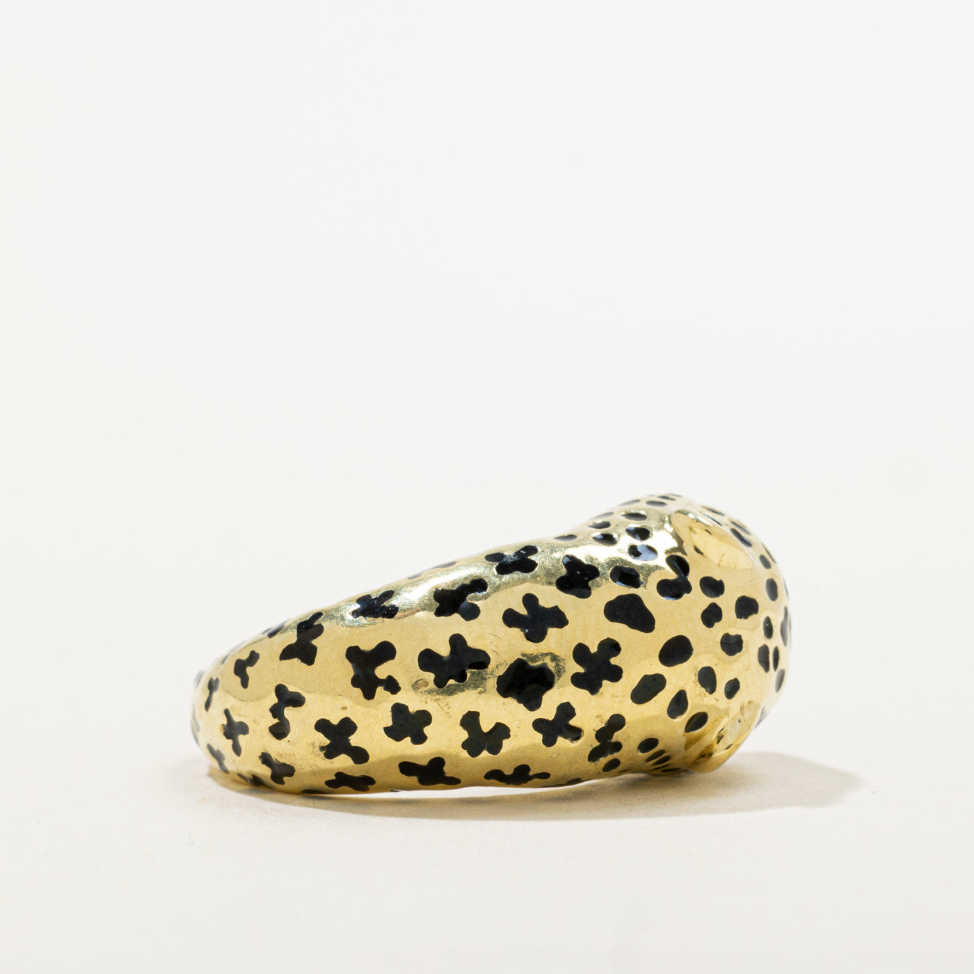 Vintage 'David Webb' Leopard Looped Tail Ring | 0.10ctw | SZ 7