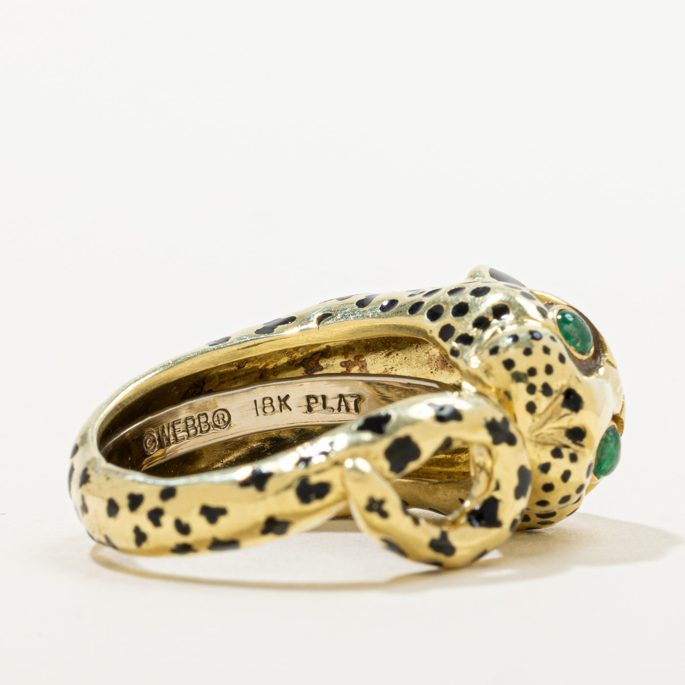 Vintage 'David Webb' Leopard Looped Tail Ring | 0.10ctw | SZ 7