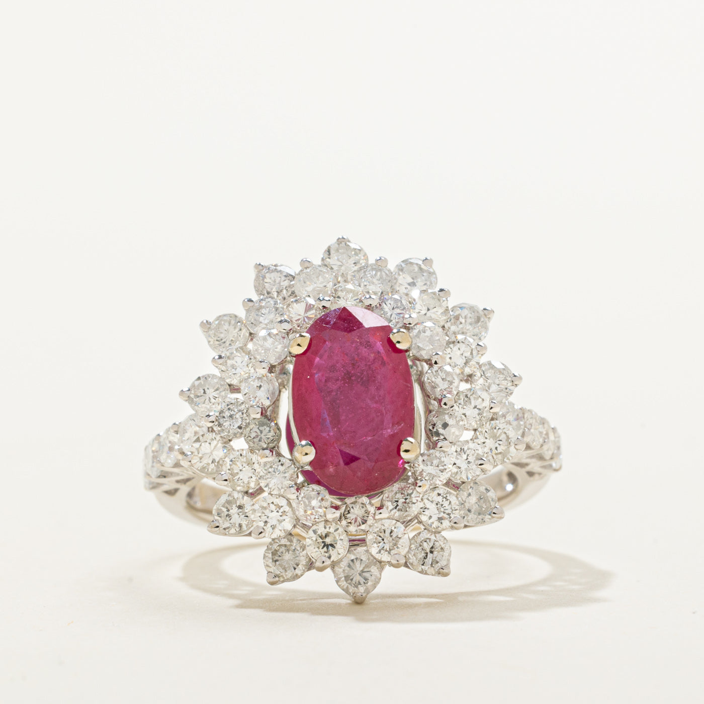 GIA Unheated Ruby & Diamond Ring | GIA 1.84ct, 1.47ctw | SZ 6.75
