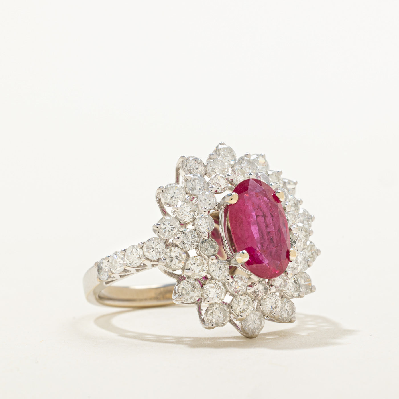 GIA Unheated Ruby & Diamond Ring | GIA 1.84ct, 1.47ctw | SZ 6.75