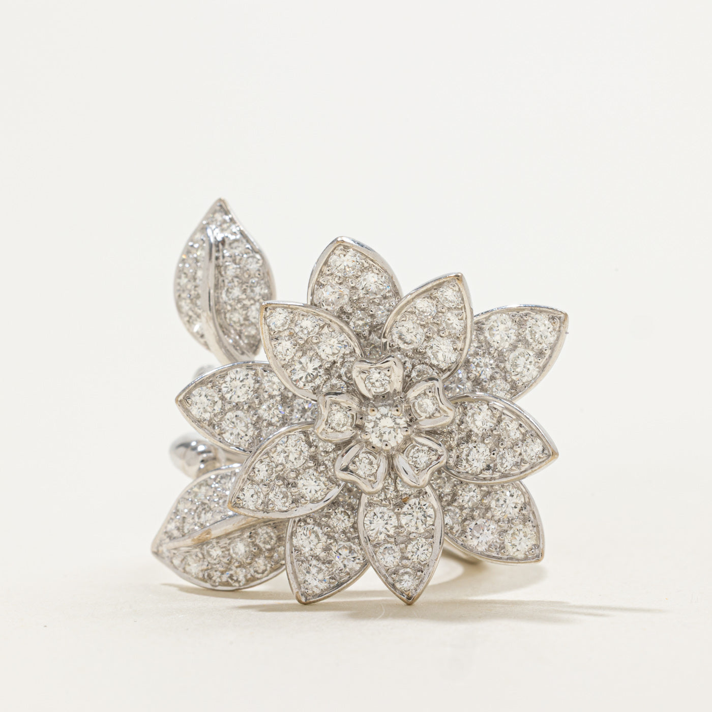 Lotus Two-Finger Statement Ring | 2.46ctw | Sz 6.75