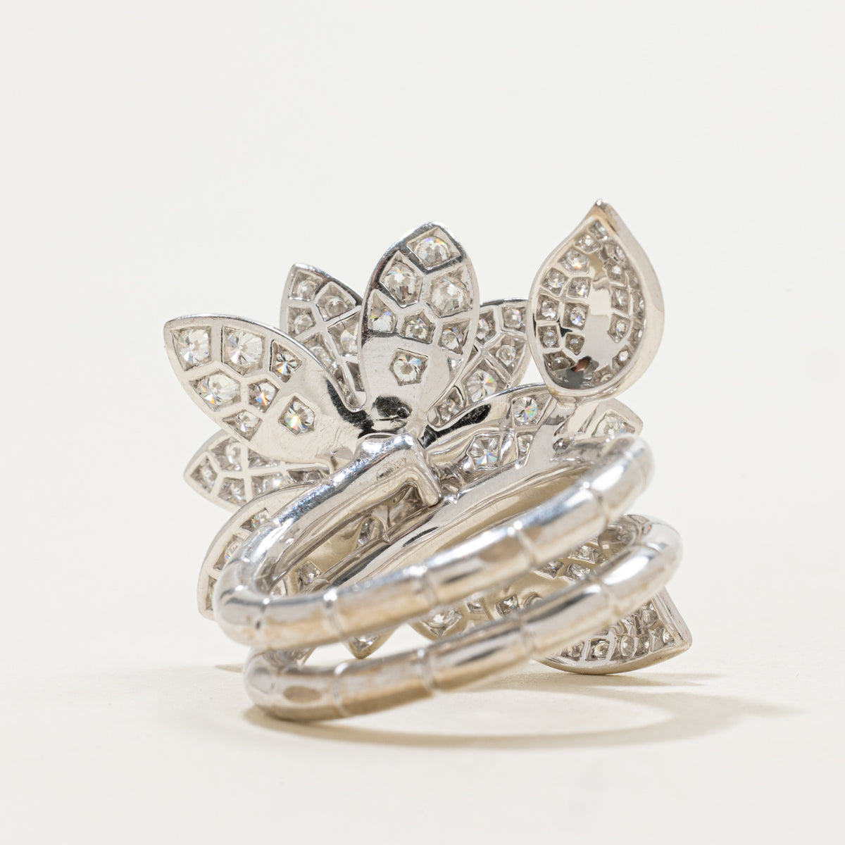 Lotus Two-Finger Statement Ring | 2.46ctw | Sz 6.75