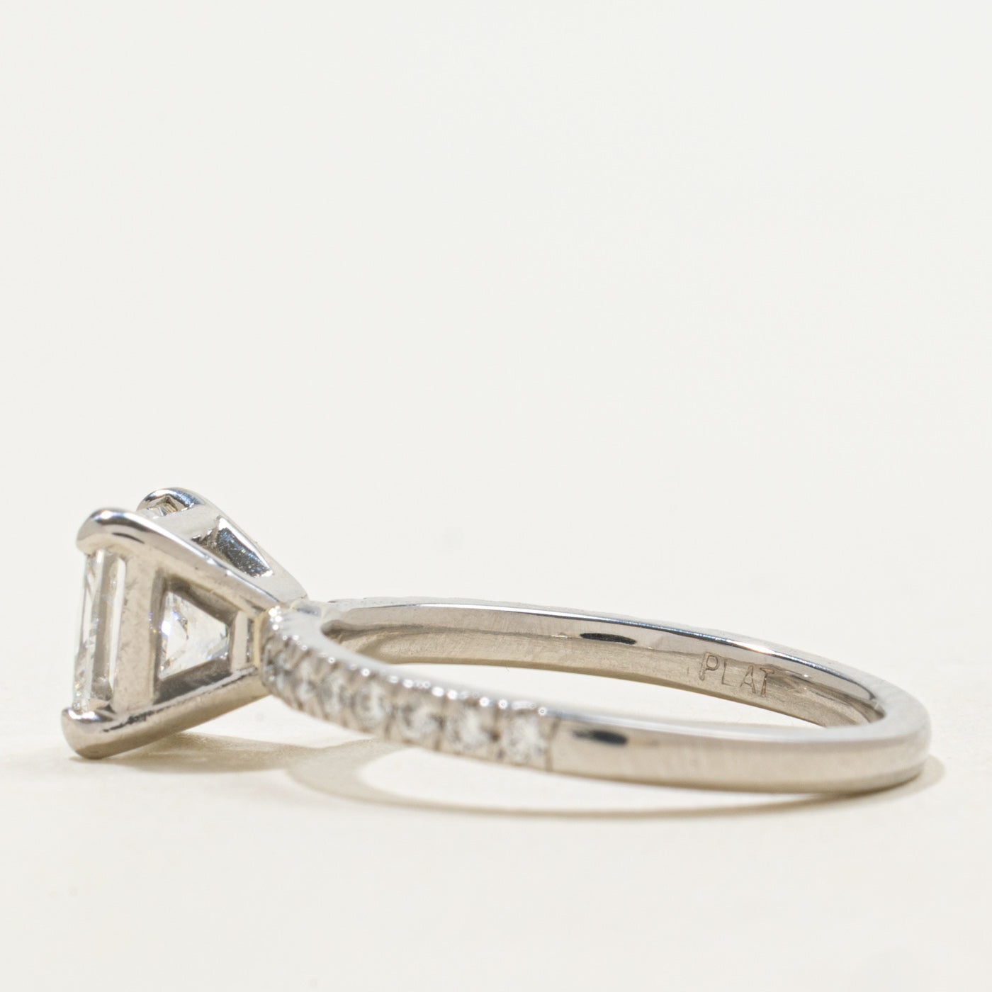 GIA Princess Cut Diamond Wedding Ring Set | GIA 1.54ct IF E Ex, 0.39ctw | Sz 5.25