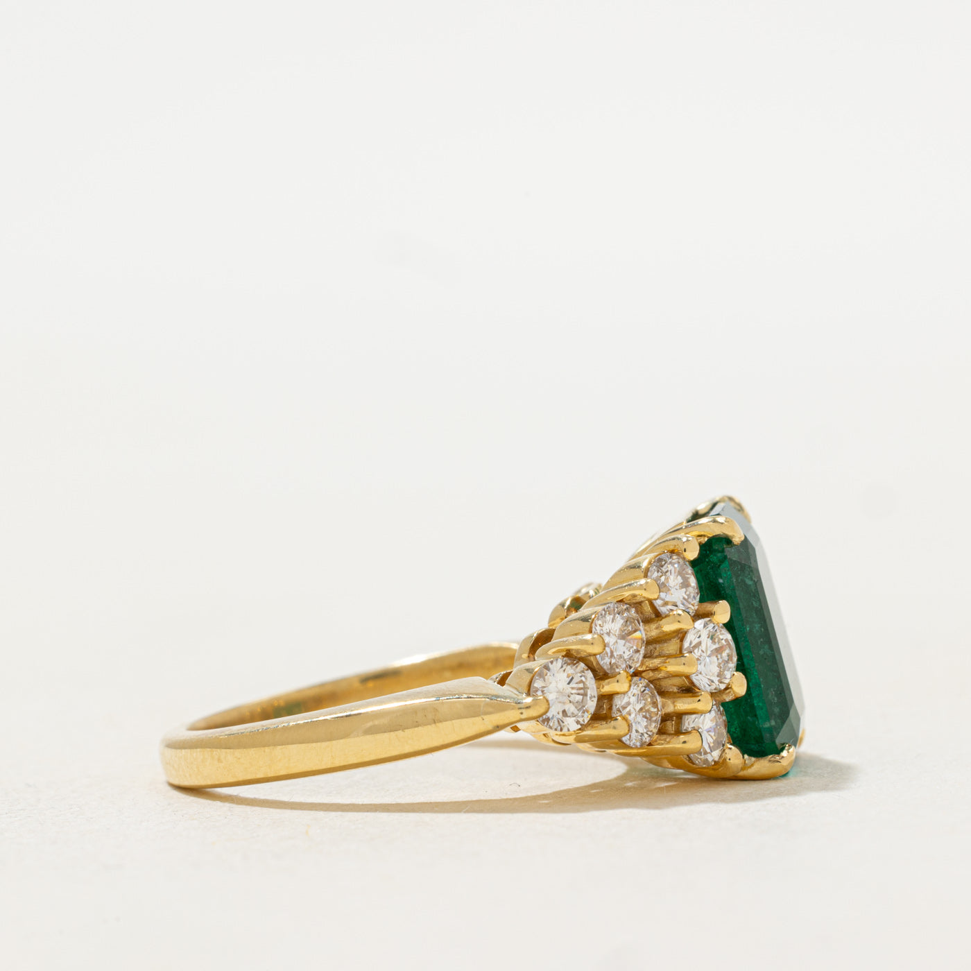4.83ct AGL Brazilian Emerald & Diamond Ring | AGL 4.83ct | 1.00ctw | SZ 7