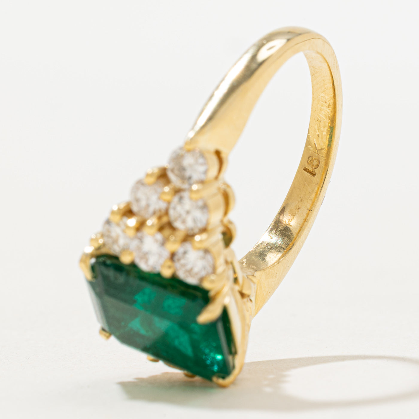 4.83ct AGL Brazilian Emerald & Diamond Ring | AGL 4.83ct | 1.00ctw | SZ 7