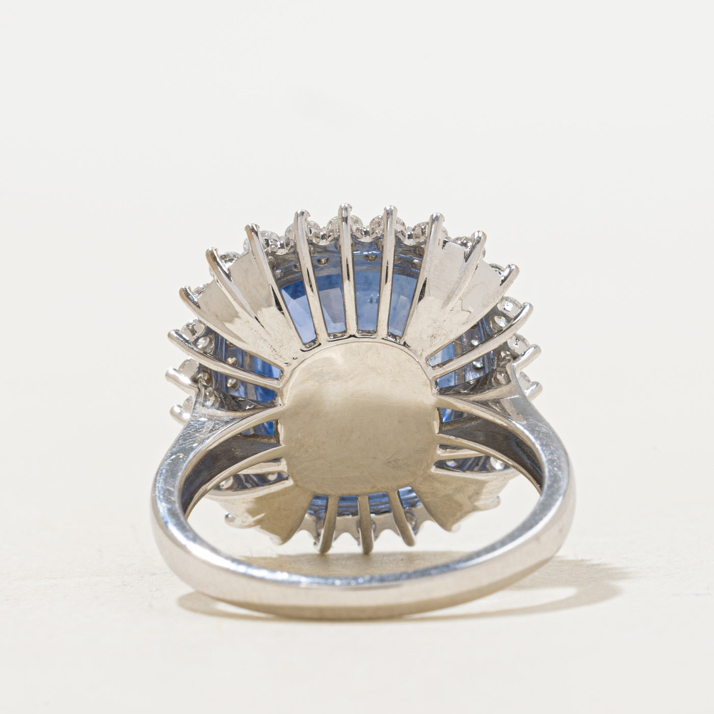 10.38ct GIA Unheated Sri Lanka Sapphire & Diamond Cocktail Ring | GIA 10.38ct | 0.83ctw | SZ 6.5