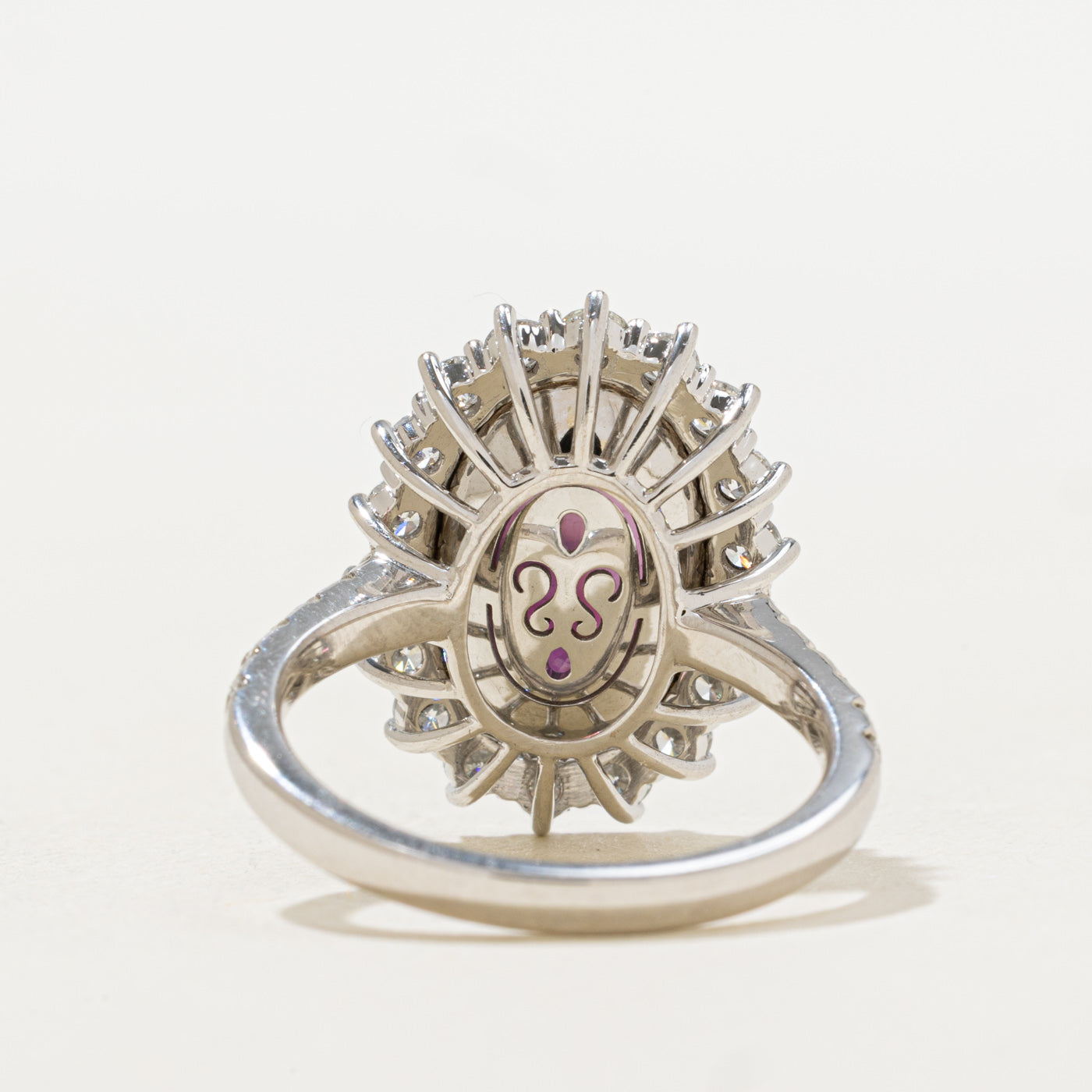 6.42ct GRS Unheated Kashmir Purplish-Red Ruby & Diamond Ring | GRS 6.42ct | 1.30ctw | SZ 6.75