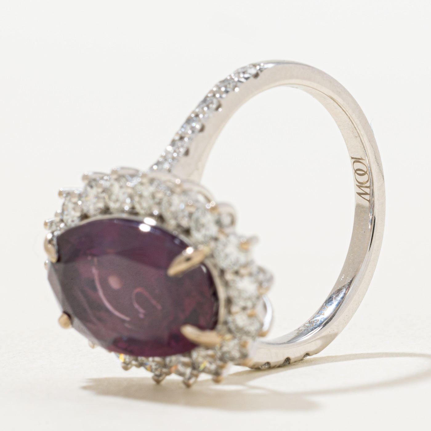 6.42ct GRS Unheated Kashmir Purplish-Red Ruby & Diamond Ring | GRS 6.42ct | 1.30ctw | SZ 6.75