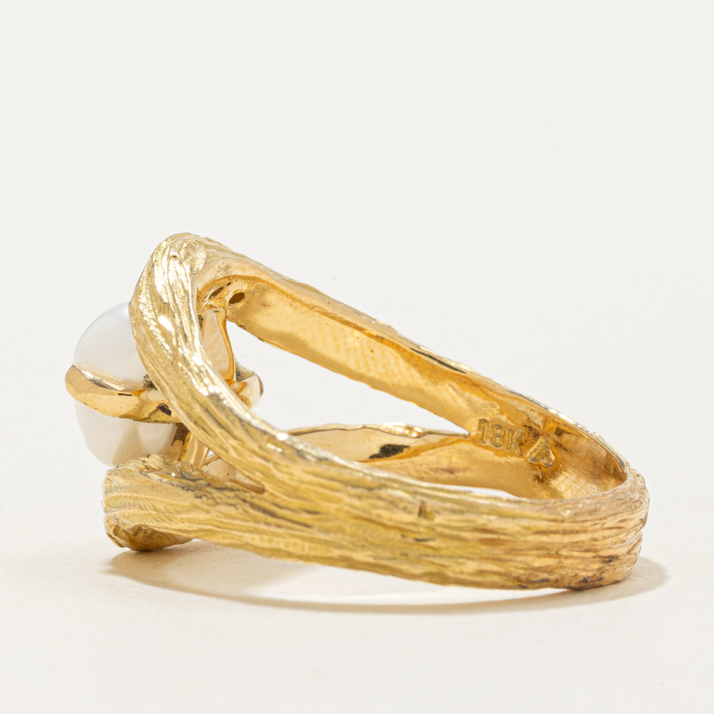 'Cavelti' Pearl & Diamond Cocktail Ring | 0.10ctw | SZ 8.75