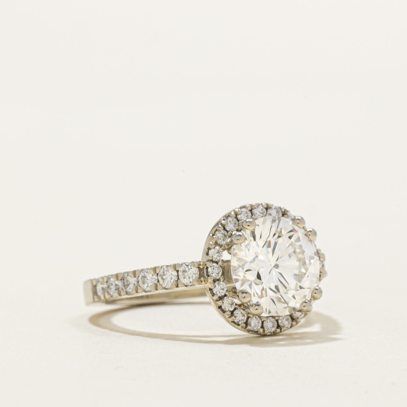 1.80ct Diamond Halo Engagement Ring | 1.80ct VS1 G/H, 0.44ctw | SZ 4.75
