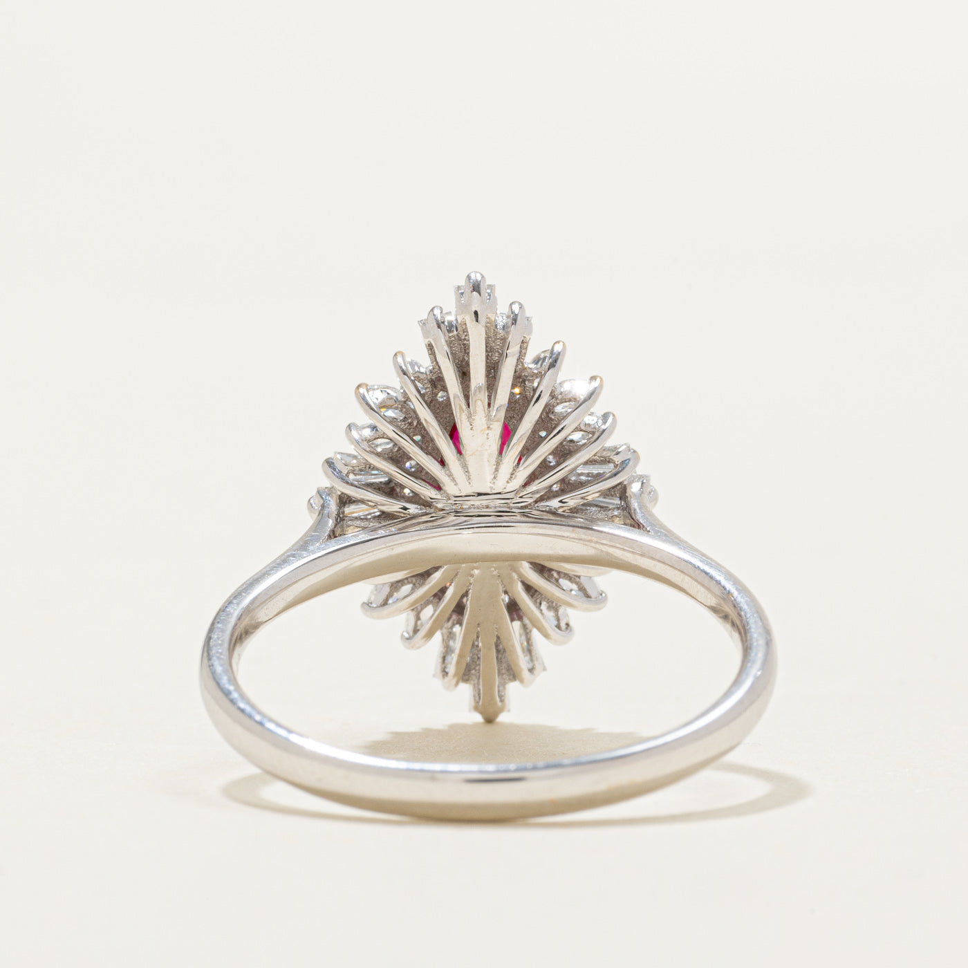 GRS Unheated Vivid Red Ruby & Diamond Ring | GRS 0.99ct, 0.72ctw | SZ 9
