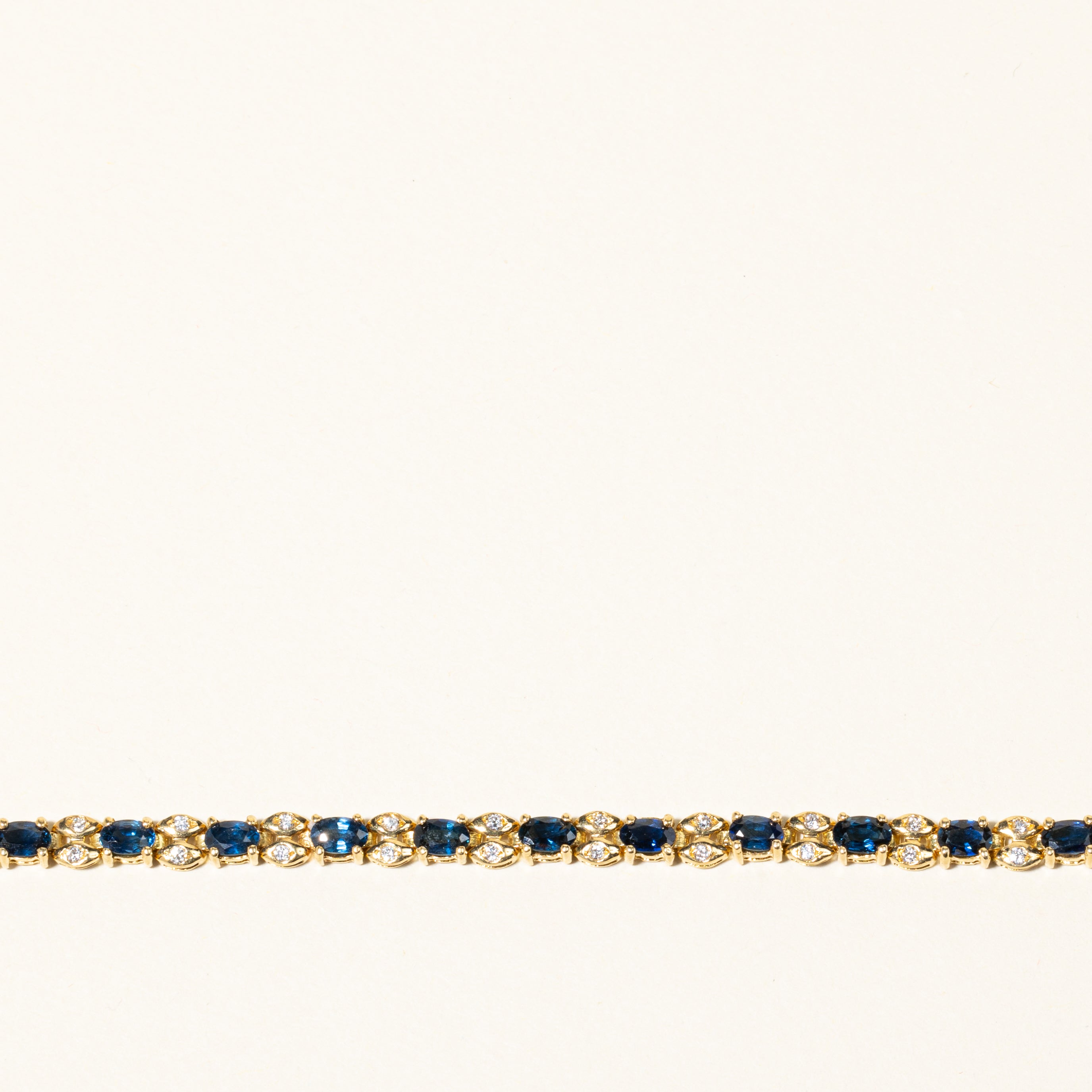 18K Yellow Gold Sapphire & Diamond Bracelet | 4.84ctw, 0.55ctw | 6.75" |